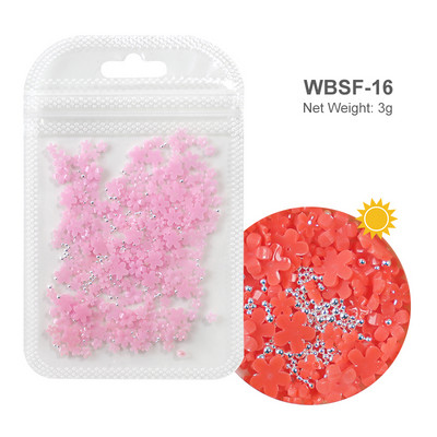 Baltos akrilo gėlės Nagų dailės dekoracijos Mišraus dydžio Kalnų krištolas Raudonas Mėlynas Brangakmenis Manikiūro Įrankiai Priedai „Pasidaryk pats“ Nagų dizainas 5 g