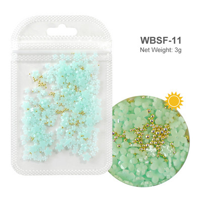 Baltos akrilo gėlės Nagų dailės dekoracijos Mišraus dydžio Kalnų krištolas Raudonas Mėlynas Brangakmenis Manikiūro Įrankiai Priedai „Pasidaryk pats“ Nagų dizainas 5 g