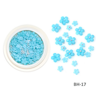 Baltos akrilo gėlės Nagų dailės dekoracijos Mišraus dydžio Kalnų krištolas Raudonas Mėlynas Brangakmenis Manikiūro Įrankiai Priedai „Pasidaryk pats“ Nagų dizainas 5 g