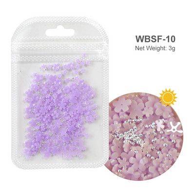 Baltos akrilo gėlės Nagų dailės dekoracijos Mišraus dydžio Kalnų krištolas Raudonas Mėlynas Brangakmenis Manikiūro Įrankiai Priedai „Pasidaryk pats“ Nagų dizainas 5 g