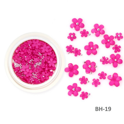 Baltos akrilo gėlės Nagų dailės dekoracijos Mišraus dydžio Kalnų krištolas Raudonas Mėlynas Brangakmenis Manikiūro Įrankiai Priedai „Pasidaryk pats“ Nagų dizainas 5 g