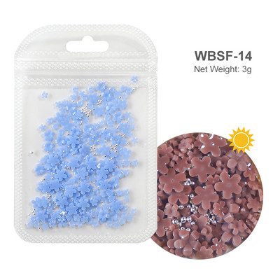 Baltos akrilo gėlės Nagų dailės dekoracijos Mišraus dydžio Kalnų krištolas Raudonas Mėlynas Brangakmenis Manikiūro Įrankiai Priedai „Pasidaryk pats“ Nagų dizainas 5 g