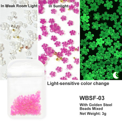 Baltos akrilo gėlės Nagų dailės dekoracijos Mišraus dydžio Kalnų krištolas Raudonas Mėlynas Brangakmenis Manikiūro Įrankiai Priedai „Pasidaryk pats“ Nagų dizainas 5 g