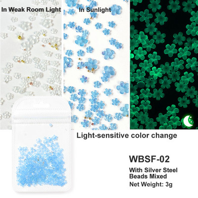 Baltos akrilo gėlės Nagų dailės dekoracijos Mišraus dydžio Kalnų krištolas Raudonas Mėlynas Brangakmenis Manikiūro Įrankiai Priedai „Pasidaryk pats“ Nagų dizainas 5 g