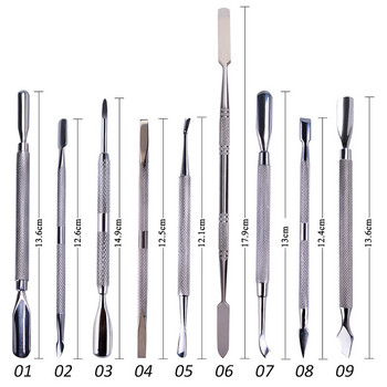 1 бр. Избутвач на кутикула с два края Инструменти за маникюр Инструменти за премахване на мъртва кожа от неръждаема стомана за педикюр Ножици за кожички LE01-09