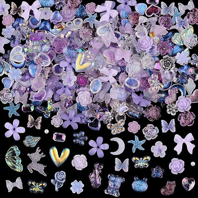 50 gab Kawaii sveķu nagu piekariņi Rhinestones konfektes krāsas karikatūra nagu mākslas rotājumi nagu presēšana piederumi piederumi aksesuāri rotaslietas