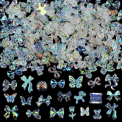 50 gab Kawaii sveķu nagu piekariņi Rhinestones konfektes krāsas karikatūra nagu mākslas rotājumi nagu presēšana piederumi piederumi aksesuāri rotaslietas