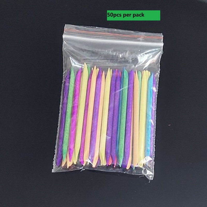 50 komada X 75 mm Šareni dizajn za nokte Narančasti drveni štapić Gusač zanoktica Odstranjivač Sredstvo za čišćenje manikure Njega mrtve kože