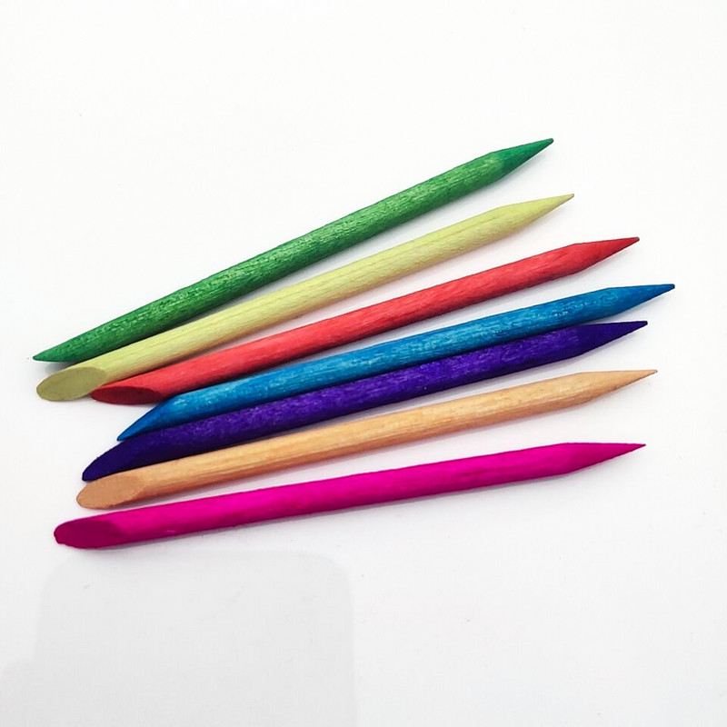 50 komada X 75 mm Šareni dizajn za nokte Narančasti drveni štapić Gusač zanoktica Odstranjivač Sredstvo za čišćenje manikure Njega mrtve kože