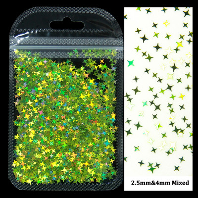 Holografic argint sclipici pentru unghii cu laser în formă de stea Paiete fulgi strălucitori Paillette DIY decorațiuni pentru unghii felii Accesorii