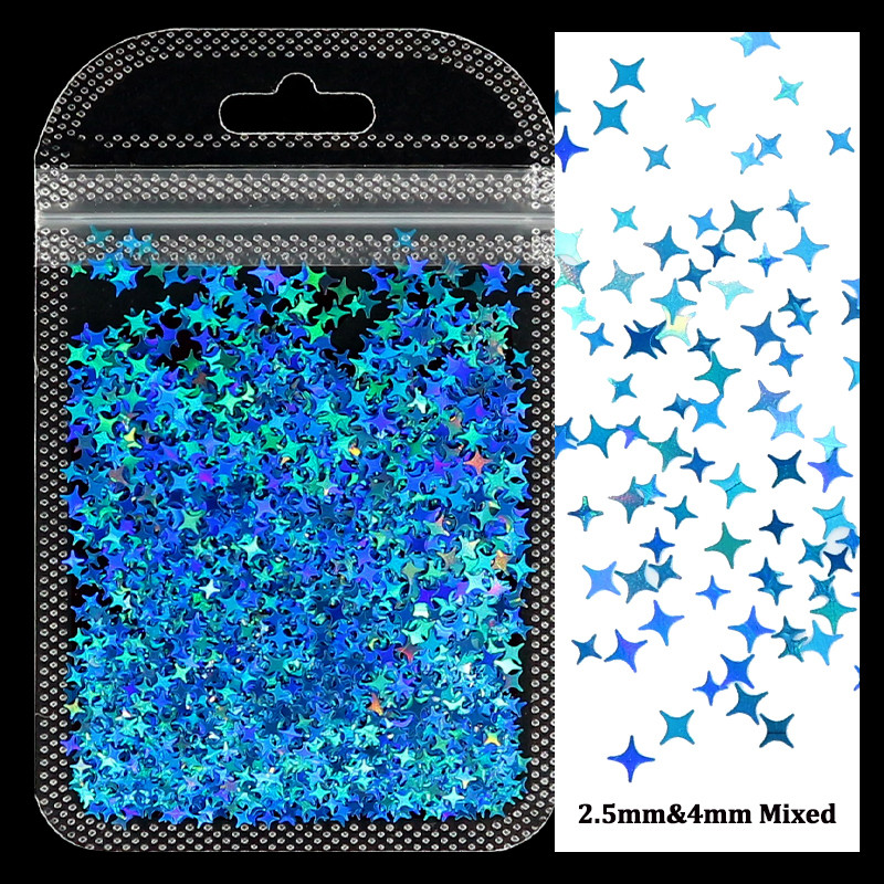 Holografic argint sclipici pentru unghii cu laser în formă de stea Paiete fulgi strălucitori Paillette DIY decorațiuni pentru unghii felii Accesorii