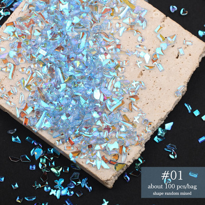 Aurora neregulāri kristāla rhinestones nagu šarms jaukta izmēra sveķu rotaslietas dārgakmeņi akmens daļas manikīrs nagu mākslas rotājumi