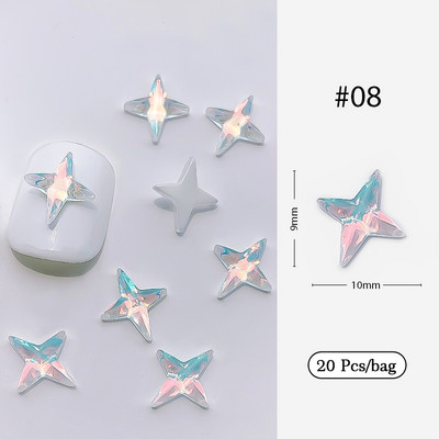 Aurora neregulāri kristāla rhinestones nagu šarms jaukta izmēra sveķu rotaslietas dārgakmeņi akmens daļas manikīrs nagu mākslas rotājumi