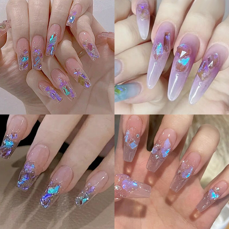 Aurora neregulāri kristāla rhinestones nagu šarms jaukta izmēra sveķu rotaslietas dārgakmeņi akmens daļas manikīrs nagu mākslas rotājumi