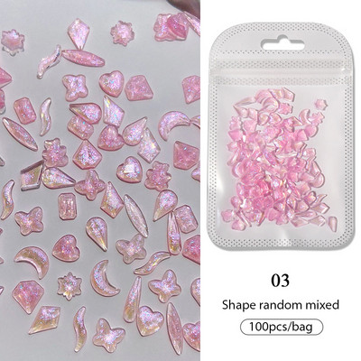 100/200db 3D vegyes körömdíszítések Kawaii szív virág medve gyöngy dizájn strasszos körömdíszítés bűbáj ékszer manikűr kiegészítő