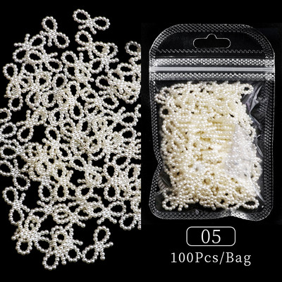 100/200db 3D vegyes körömdíszítések Kawaii szív virág medve gyöngy dizájn strasszos körömdíszítés bűbáj ékszer manikűr kiegészítő