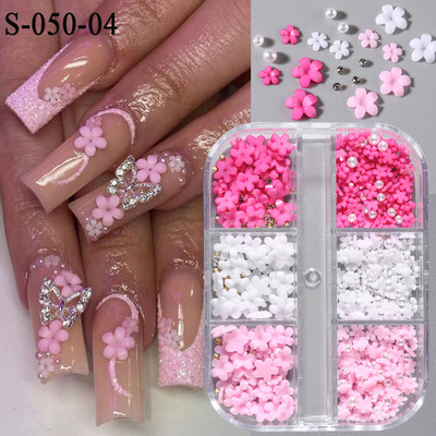 1 kutija Kawaii mini mašna 3D slatki ukrasi za nokte Pink White Butterfly Nails Charms Designs DIY Bowknot Smolasti dodaci za nokte