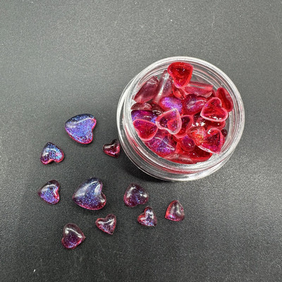 1Box Aurora Heart Love Design Nagu piekariņi Jaukta izmēra kristāla rotaslietas Rhinestones nagu mākslas rotājumiem Kawaii aksesuāri DIY