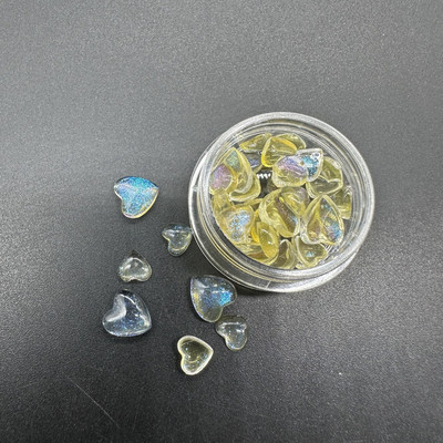 1Box Aurora Heart Love Design Nagu piekariņi Jaukta izmēra kristāla rotaslietas Rhinestones nagu mākslas rotājumiem Kawaii aksesuāri DIY