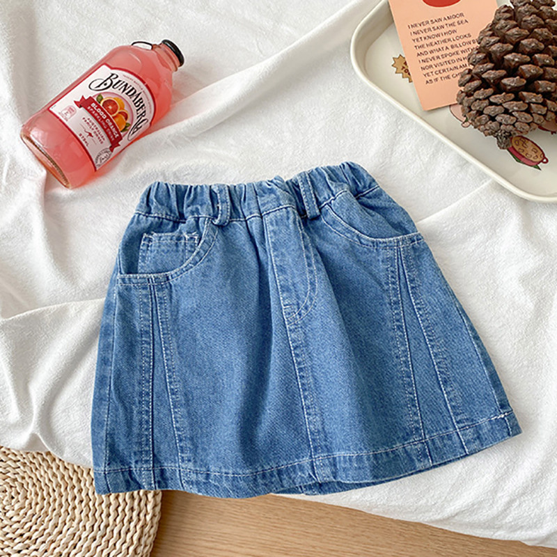 Milancel 2024 Vasara Jauni Mini svārki Bērniem Meiteņu kovboju īsi svārki Bērni Mode Universālas apakšas Apģērbi