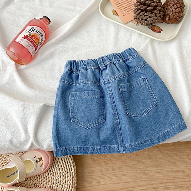 Milancel 2024 Vasara Jauni Mini svārki Bērniem Meiteņu kovboju īsi svārki Bērni Mode Universālas apakšas Apģērbi