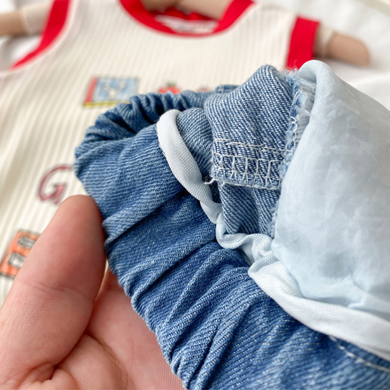 Milancel 2024 Vasara Jauni Mini svārki Bērniem Meiteņu kovboju īsi svārki Bērni Mode Universālas apakšas Apģērbi