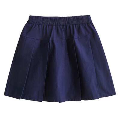 Bērnu kroku svārki kokvilnas meiteņu pusgari haki krāsas svārki, vasaras meitenes deju drēbes pusaudžu tumši zilas formas tērps