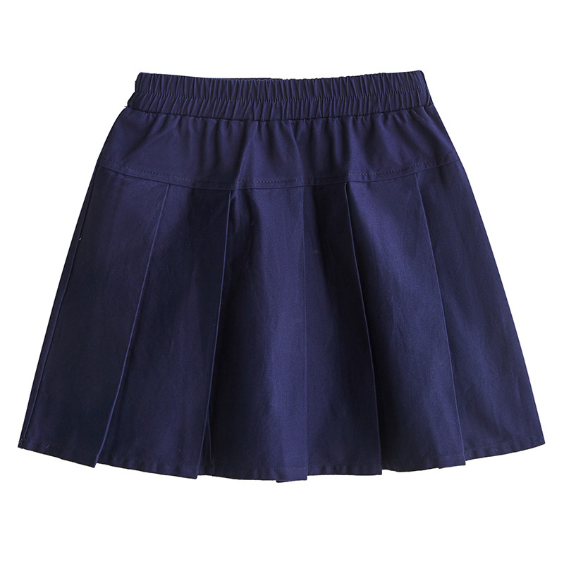 Bērnu kroku svārki kokvilnas meiteņu pusgari haki krāsas svārki, vasaras meitenes deju drēbes pusaudžu tumši zilas formas tērps