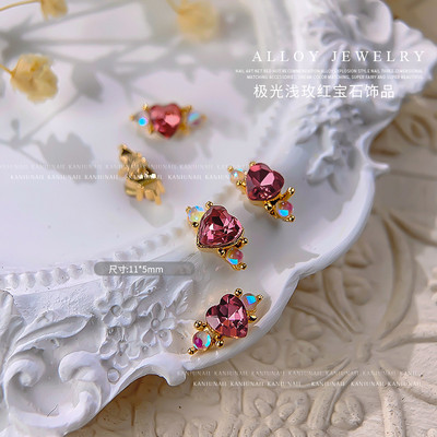 10 gab Baleta deju apavi 3D nagu piekariņi 8 mm rozā metāla deju apavi Lentes nagu mākslas darbi DIY Kawaii baleta loki manikīra piederumi un*&