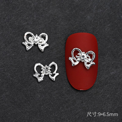 10 gab Baleta deju apavi 3D nagu piekariņi 8 mm rozā metāla deju apavi Lentes nagu mākslas darbi DIY Kawaii baleta loki manikīra piederumi un*&