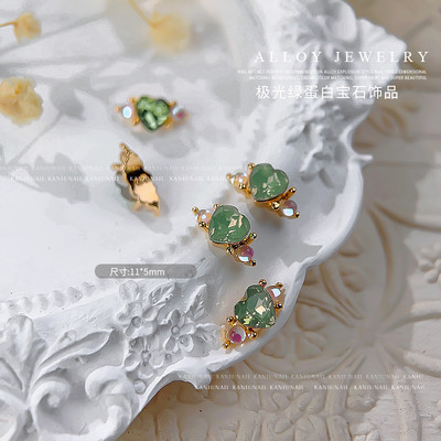 10 gab Baleta deju apavi 3D nagu piekariņi 8 mm rozā metāla deju apavi Lentes nagu mākslas darbi DIY Kawaii baleta loki manikīra piederumi un*&