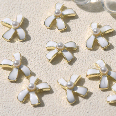 10 gab Baleta deju apavi 3D nagu piekariņi 8 mm rozā metāla deju apavi Lentes nagu mākslas darbi DIY Kawaii baleta loki manikīra piederumi un*&