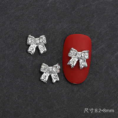 10 gab Baleta deju apavi 3D nagu piekariņi 8 mm rozā metāla deju apavi Lentes nagu mākslas darbi DIY Kawaii baleta loki manikīra piederumi un*&