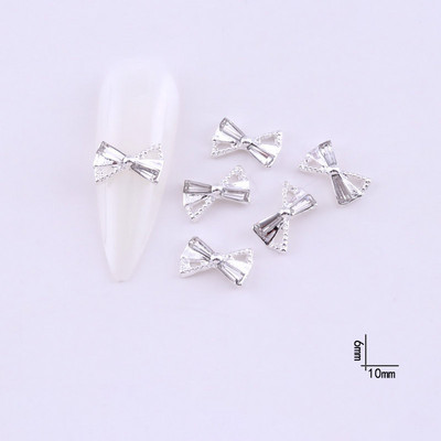 10 gab Baleta deju apavi 3D nagu piekariņi 8 mm rozā metāla deju apavi Lentes nagu mākslas darbi DIY Kawaii baleta loki manikīra piederumi un*&