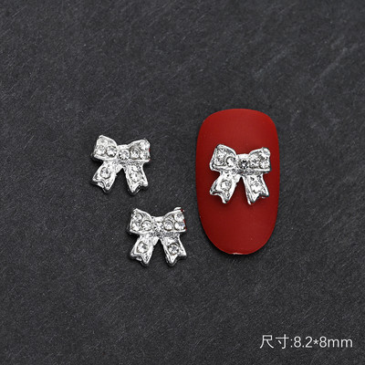 10 gab Baleta deju apavi 3D nagu piekariņi 8 mm rozā metāla deju apavi Lentes nagu mākslas darbi DIY Kawaii baleta loki manikīra piederumi un*&