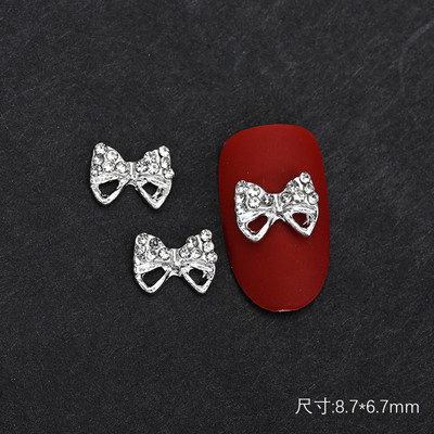 10 gab Baleta deju apavi 3D nagu piekariņi 8 mm rozā metāla deju apavi Lentes nagu mākslas darbi DIY Kawaii baleta loki manikīra piederumi un*&