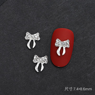 10 gab Baleta deju apavi 3D nagu piekariņi 8 mm rozā metāla deju apavi Lentes nagu mākslas darbi DIY Kawaii baleta loki manikīra piederumi un*&