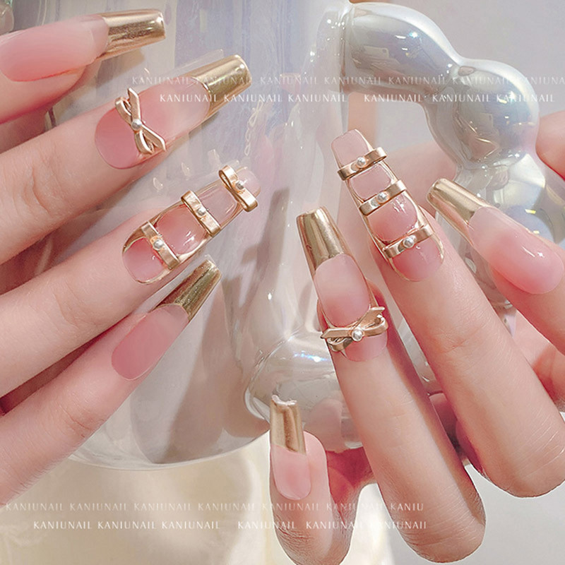 10 gab Baleta deju apavi 3D nagu piekariņi 8 mm rozā metāla deju apavi Lentes nagu mākslas darbi DIY Kawaii baleta loki manikīra piederumi un*&