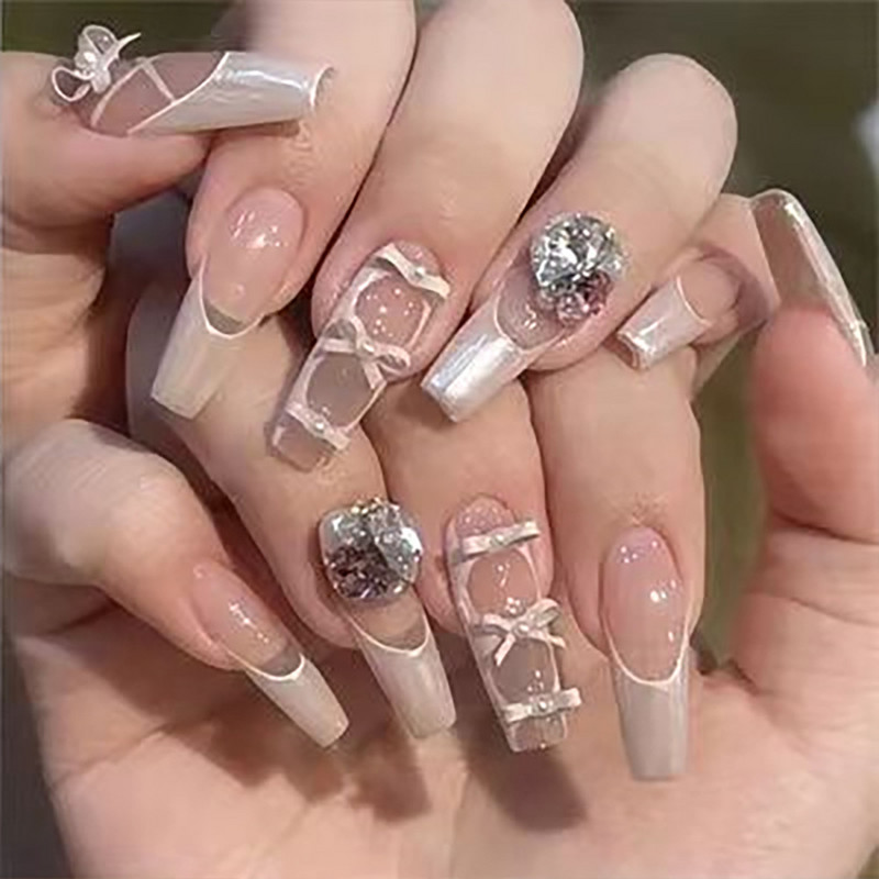 10 gab Baleta deju apavi 3D nagu piekariņi 8 mm rozā metāla deju apavi Lentes nagu mākslas darbi DIY Kawaii baleta loki manikīra piederumi un*&