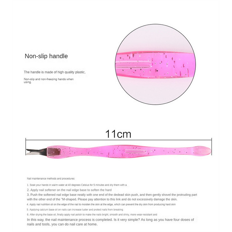 1/2 buc. Furculiță pentru piele moartă, tundetoare, manichiură din oțel inoxidabil, accesorii portabile pentru unghii, împingător de cuticule, pedichiură, unelte pentru unghii