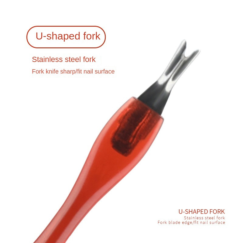10 gab. Dead Skin Remover Nail Art Fork Kutikulu noņemšanas Knaibles Stūmējs Trimmeris Nerūsējošā tērauda pedikīrs Nagu kopšanas Nagu instrumenti