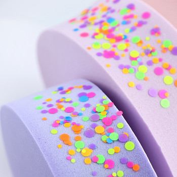 Флуоресцентни мехурчета Кръгли пайети Аксесоари за нокти Смесен размер Кръгли люспи Декорация за нокти 3D пайети на точки Маникюр