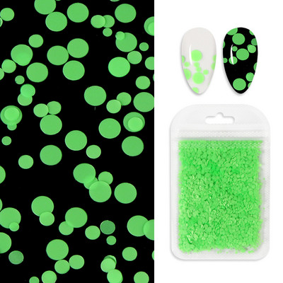 Fluoreszkáló buborék kerek flitterek köröm kiegészítők vegyes méretű kör pelyhek körömdíszítés 3D pöttyös paillettes manikűr