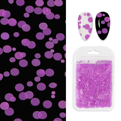 Fluoreszkáló buborék kerek flitterek köröm kiegészítők vegyes méretű kör pelyhek körömdíszítés 3D pöttyös paillettes manikűr