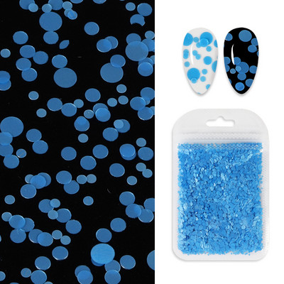 Fluoreszkáló buborék kerek flitterek köröm kiegészítők vegyes méretű kör pelyhek körömdíszítés 3D pöttyös paillettes manikűr