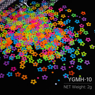 Fluoreszkáló buborék kerek flitterek köröm kiegészítők vegyes méretű kör pelyhek körömdíszítés 3D pöttyös paillettes manikűr