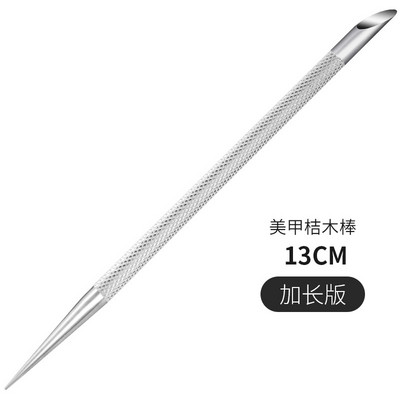 1Gb Divu galu nerūsējošā tērauda nagu kutikulas stūmējs manikīra noņemšanai atmirušās ādas stieņa manikīra nūjas nagu mākslas instrumenti