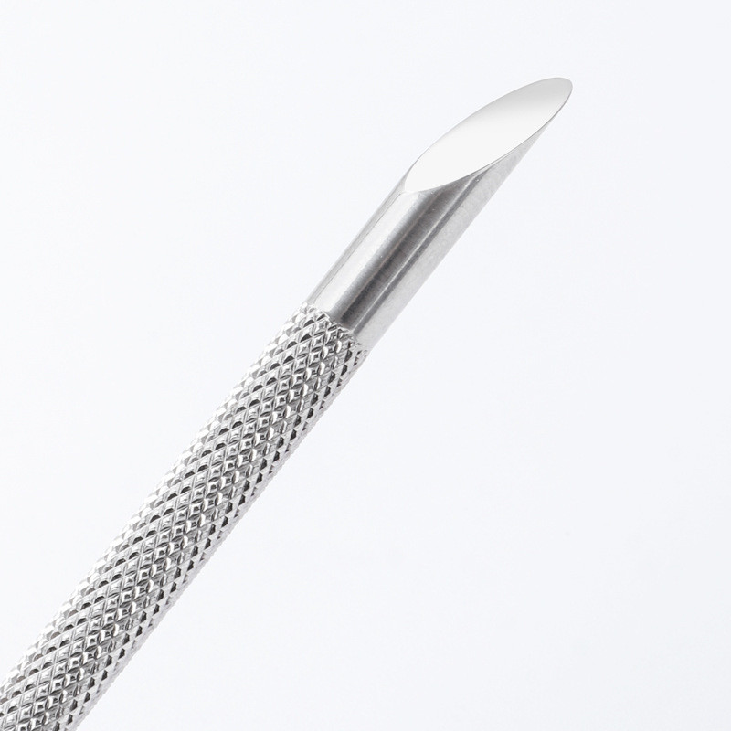 1Gb Divu galu nerūsējošā tērauda nagu kutikulas stūmējs manikīra noņemšanai atmirušās ādas stieņa manikīra nūjas nagu mākslas instrumenti