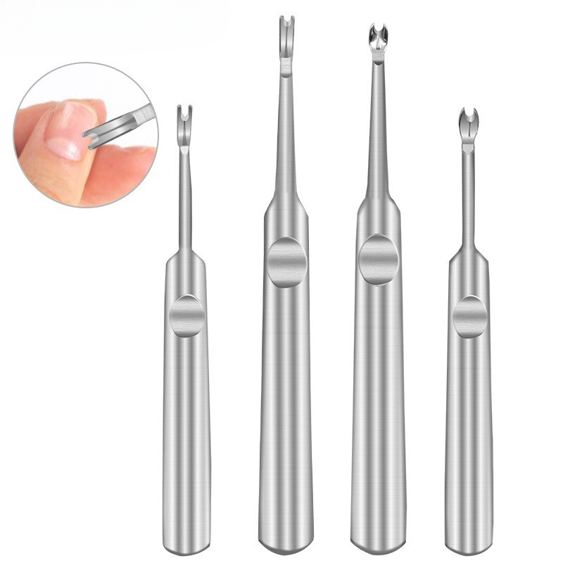 Kutikulas noņemšanas līdzeklis Atmirušās ādas spiedējs Ķirurģiskas kvalitātes nerūsējošā tērauda nagu mākslas manikīra instrumenti Skrāpējamais nagu tīrīšanas līdzeklis trimmeris