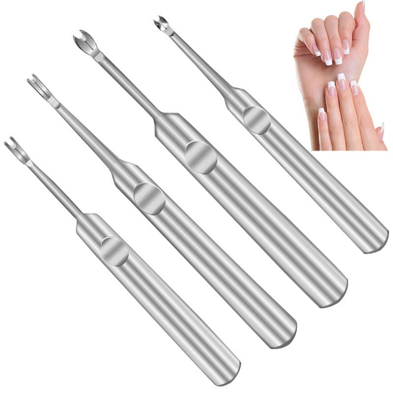 Kutikulas noņemšanas līdzeklis Atmirušās ādas spiedējs Ķirurģiskas kvalitātes nerūsējošā tērauda nagu mākslas manikīra instrumenti Skrāpējamais nagu tīrīšanas līdzeklis trimmeris